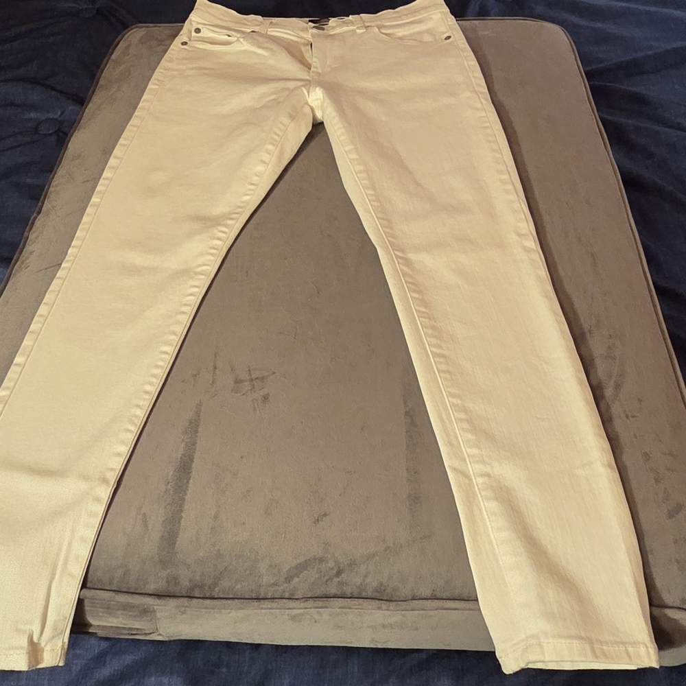 Banana Republic White Skinny Jeans Sleek Fit